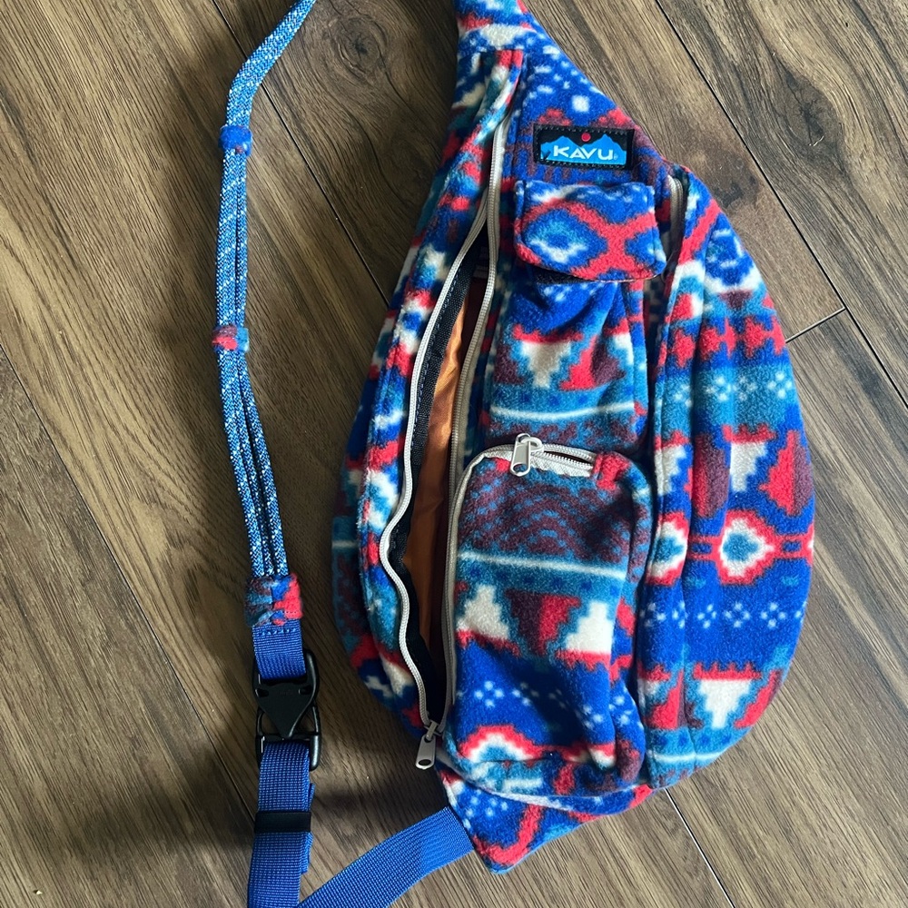 Kavu Blue and Red Patterned Sling Bag